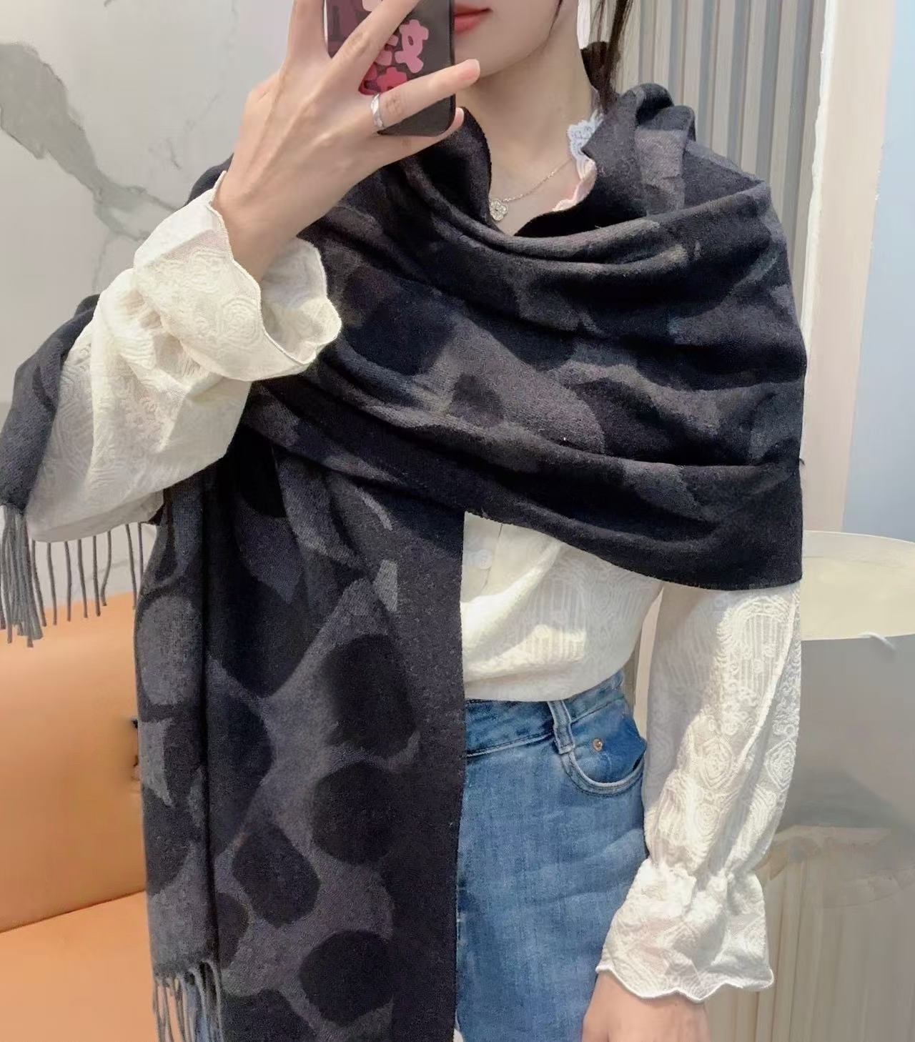 10A Top Quality Scarf Wool fleece Cosmetic Bags & Cases nluxury bag Shoulder Bags Tote Bag Shopping Bags Luxury Hangbag purse classics Single shoulder #00041