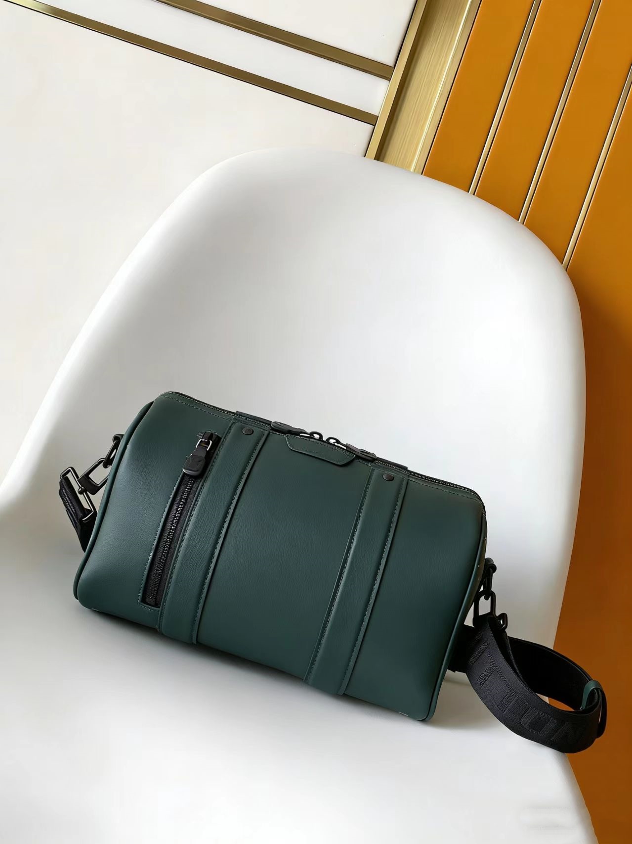 Autumn and winter new women's designer luxury high-quality genuine leather embossed design double zipper shoulder crossbody bag