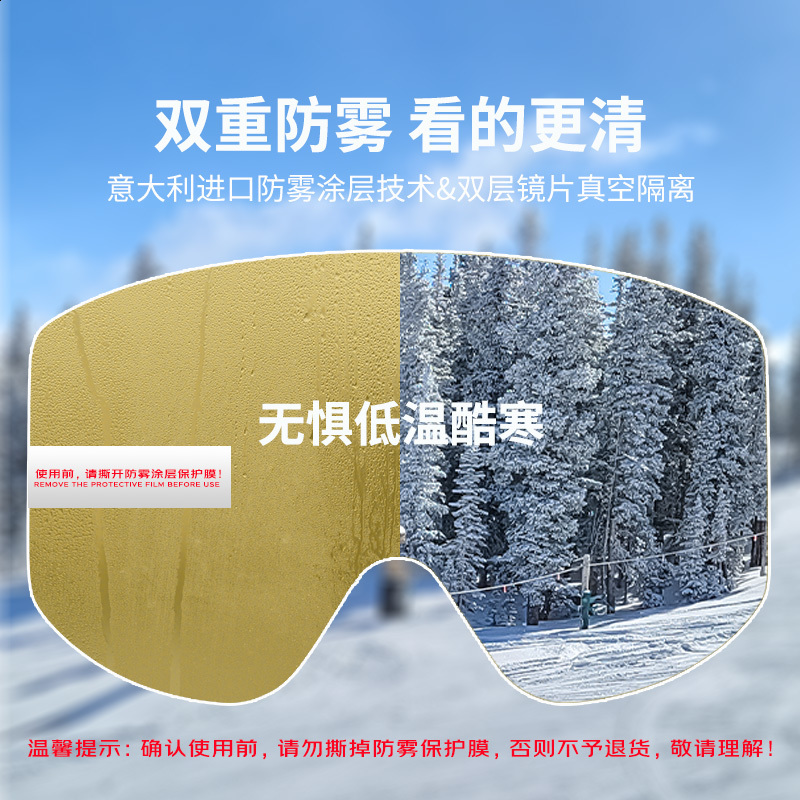 JULI Professional Magnetic Ski Goggles Double Layers Lens Anti-fog UV400 Big Ski Mask Glasses Snowboard Goggles For Men Women 220214