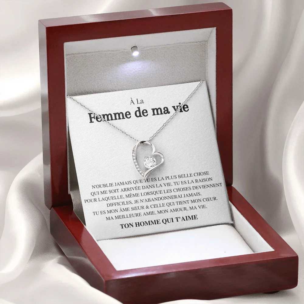 French Heart Necklace For Wife Gifts Women Valentines Day Birthday Christmas Gift For My Wife Fashion Jewelry With Box M251211