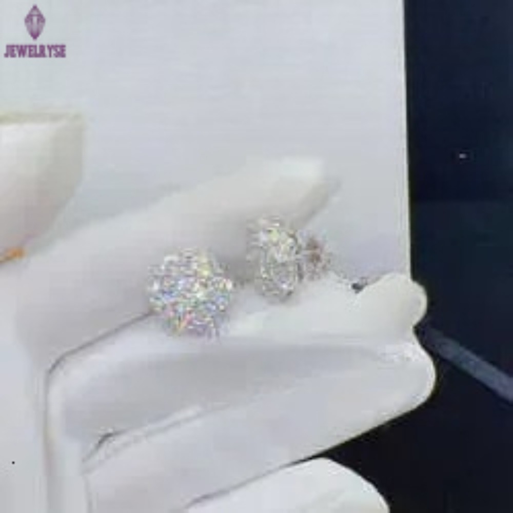 Zuanfa Top Selg Pass Dia Tester Fine Jewelry Sier 8mm 12mm wer Vvs Moissanite Stud Earrings