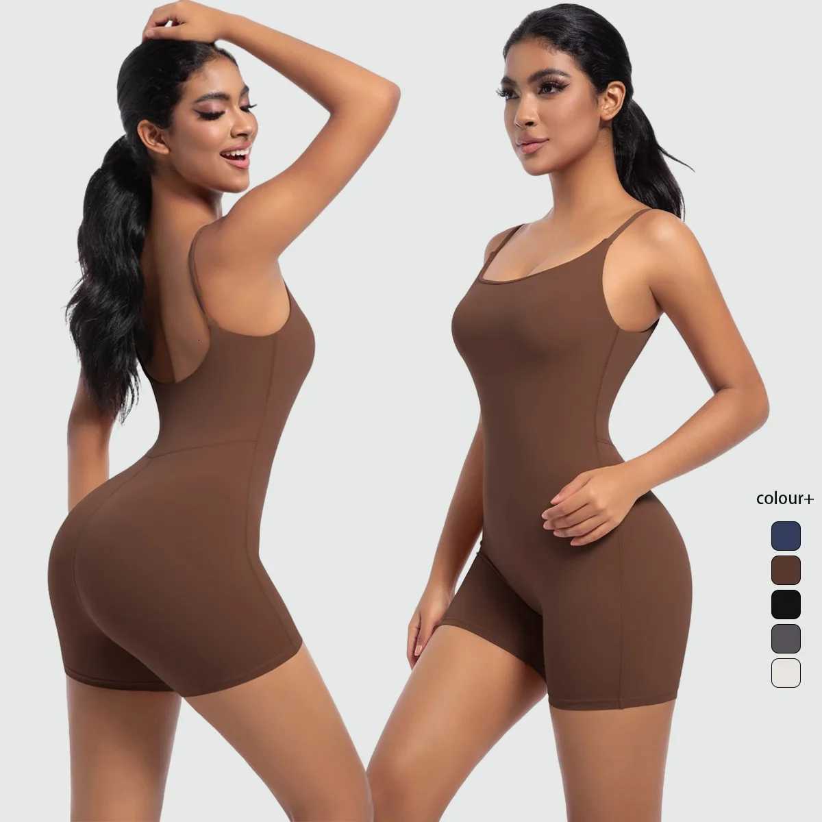 Women Bodysuits Women Strappy Romper Seamless Jumpsuit Romper Backless Set Fitness Bodysuit Hip Lift One-piece Sports BodysuitT251211