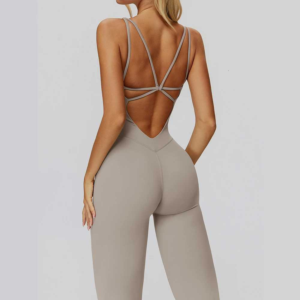 Womens Tracksuit Yoga Set Jumpsuits One Piece Fitness Rompers Sleeveless Sportswear Gym Set Push Up Bodysuits Workout ClothesT251211