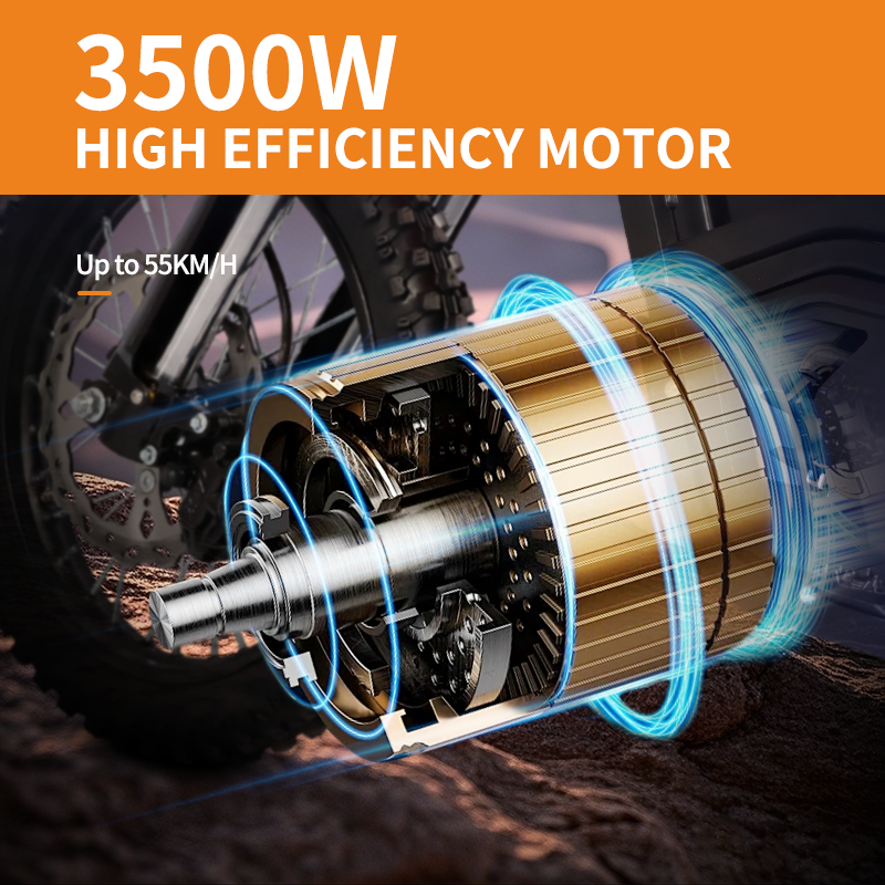 HEZZO D3PRO 60V 6000W Middrive Ebike 250Nm Powerful Adult Electric Dirt Bike 47Mph 30Ah Long Range 17Inch CST Enduro Electric Motorcycle