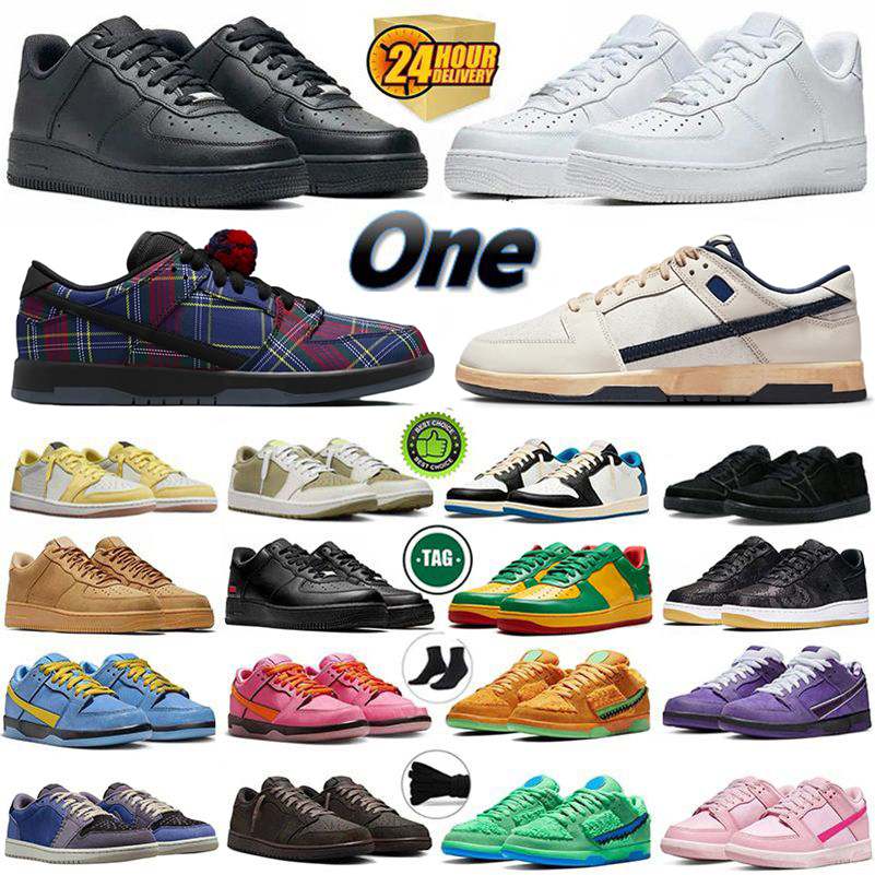 One for 1 mens casual shoes OG Classic Triple white black cat low Nardwua Khaki Leopard wheat Pale Ivory just Spruce Aura men women platform trainers sports sneaker