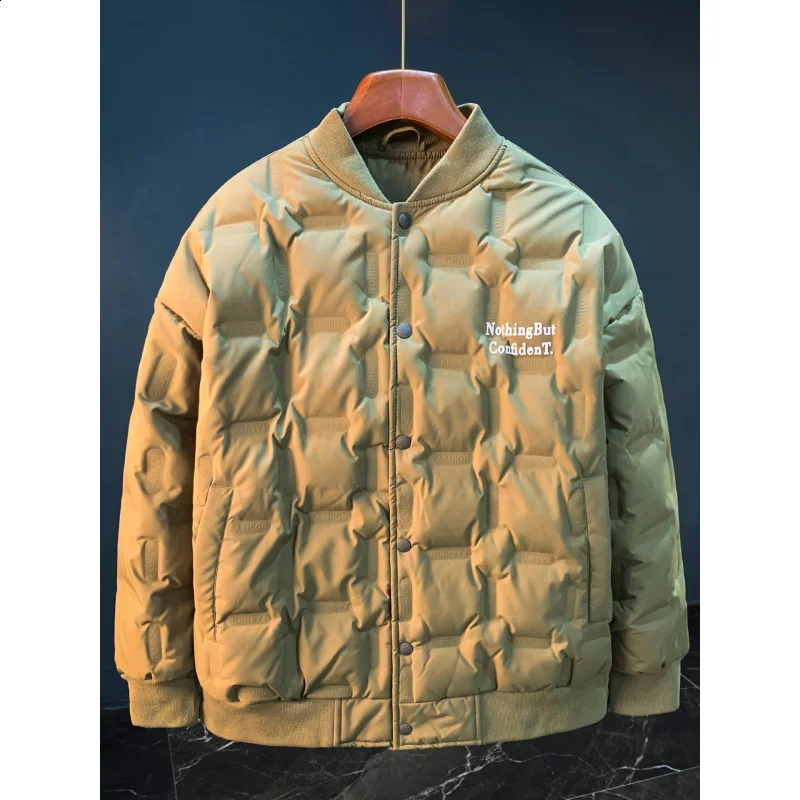 7XL plus size down jacket mens highend casual winter warm and thick coat Korean version fashionable baseball collar clothes y251205