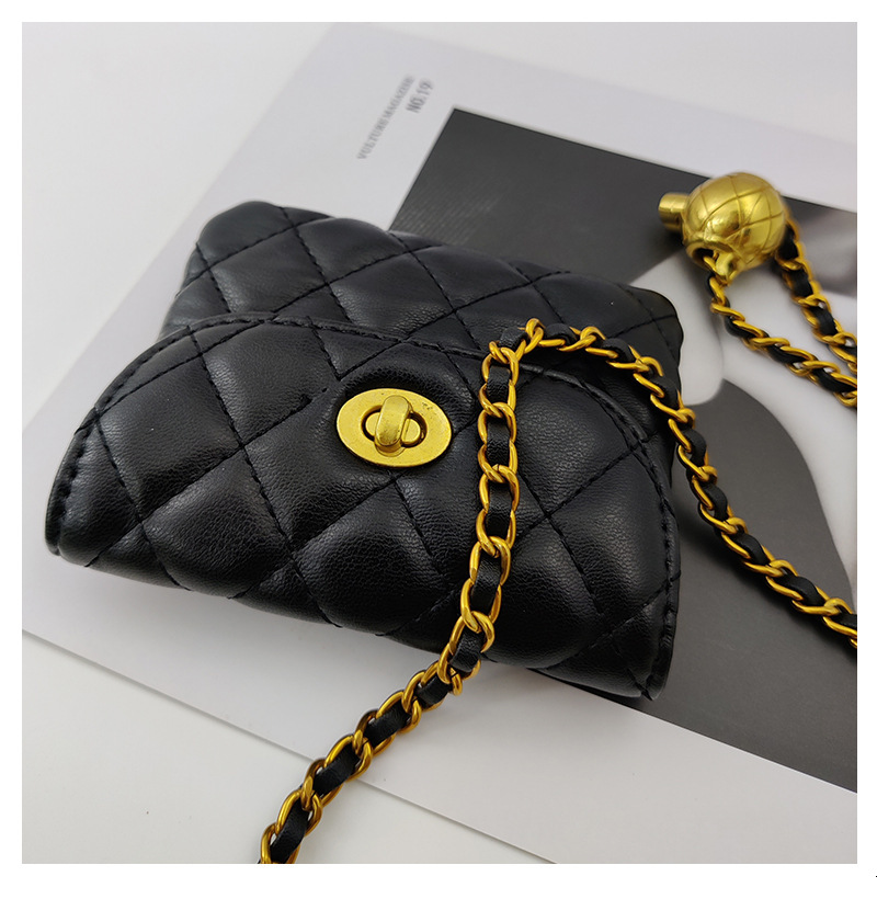 Douxlihm Free Shipping New Designer Bag Sheepskin Gold Ball Waist Bag For Womenwaist Chain Decoration For Pants
