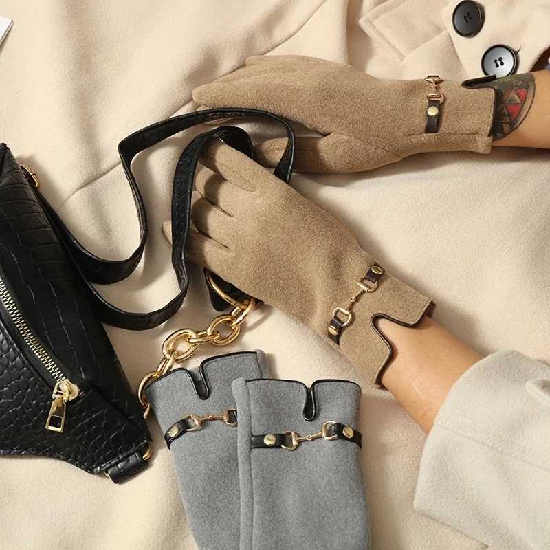 Korean Veet Warm Gs Elegant and Simple Metal Buckle Thick Gs Daily Life Outdoor Skiing and Cycling Gs Equipment Y251210