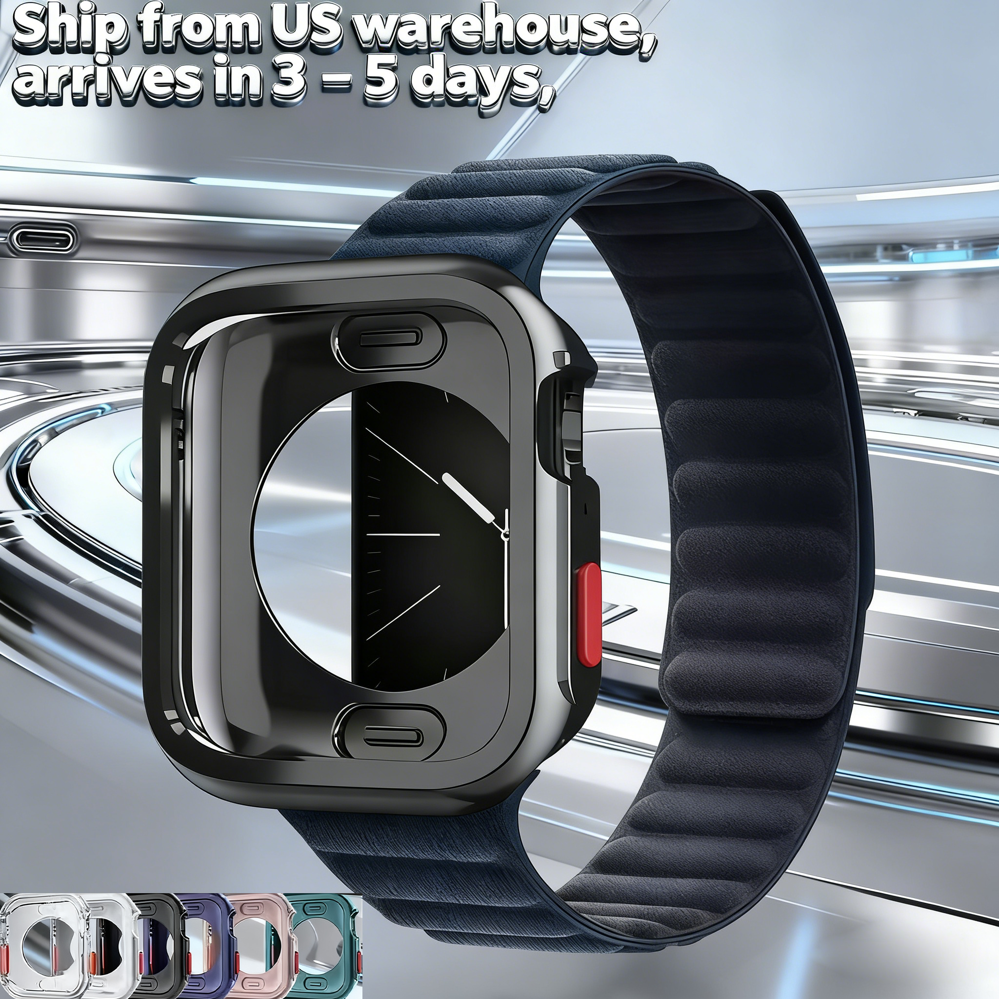 US Stock - Protective case for S11 smartwatches (46/49mm dial), made of silicone material, high-end custom design, and features voice call functionality