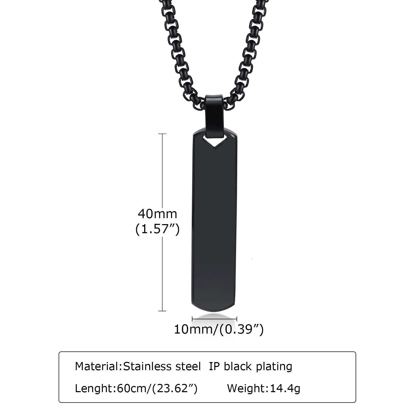 Vnox Initial Bar Necklace for Men Thick Geometric Vertical Bar Pendant with A-Z Letters Casual Simple Collar Gift for Him M251211