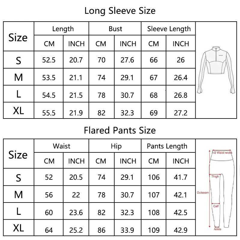 Ctenkevet New Women High Waist Yoga Set Two-Piece Gym Half Zipper Top Sports Suit Female Workout Flared Pants Sport OutfitT251211