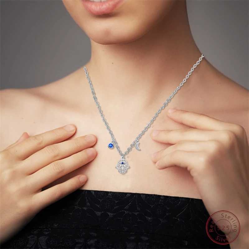 Necklace 925 Sterling Silver Evil Eye Classic Simple Adjustable Women Girls Fashion Jewelry Gift M251211