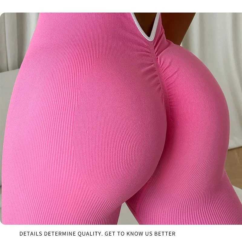 Cloud Hide HOT Pink Sports Jumpsuit Girls Running One Piece Bodysuit Workout Rompers Women Overalls Sportswear Fitness Yoga SuitT251211