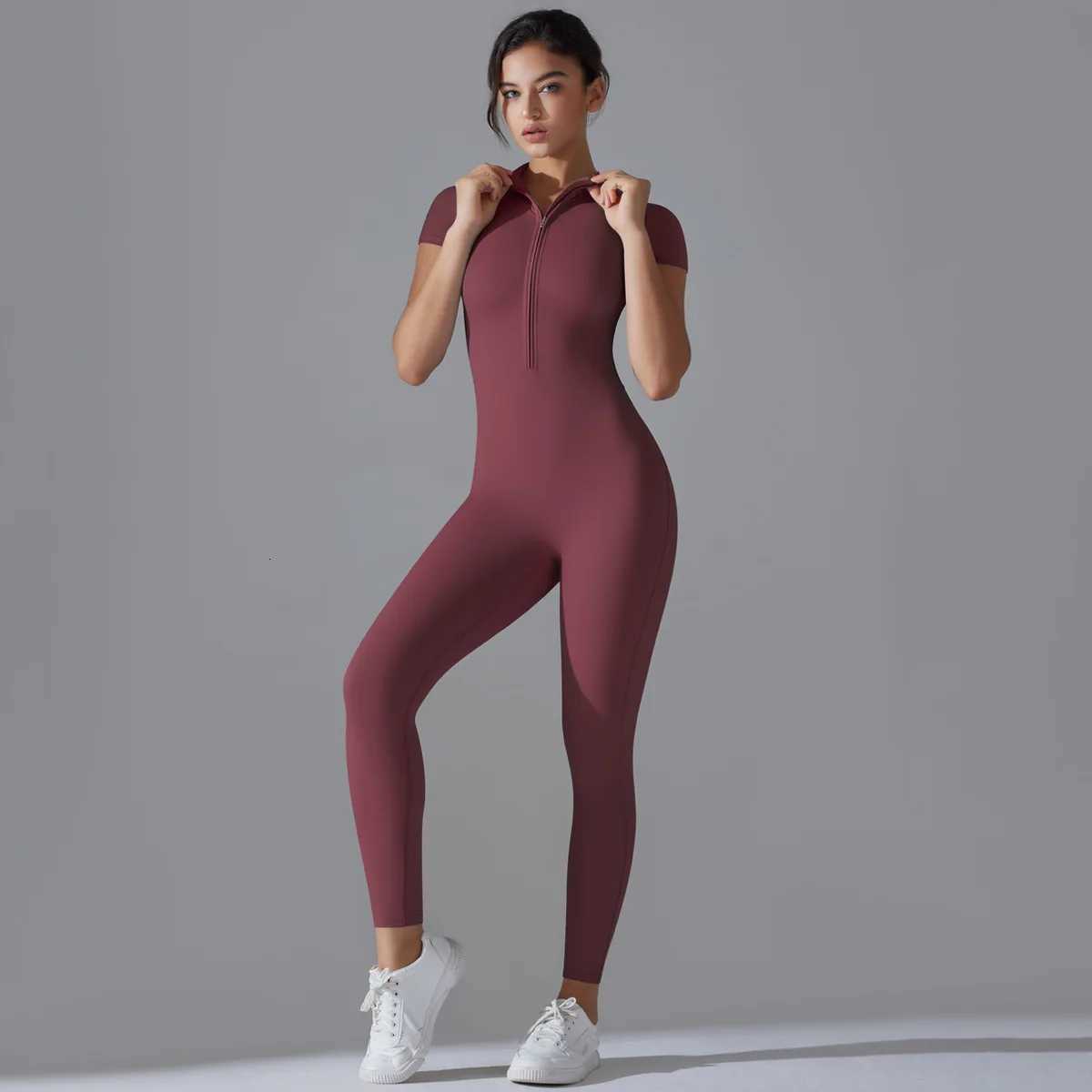 Yoga Sport Outfit For Woman 2025 Fitness Womens Bodysuit Yoga Pant Sets Suits Tracksuit Sportswear Woman Gym Workout ClothesT251211