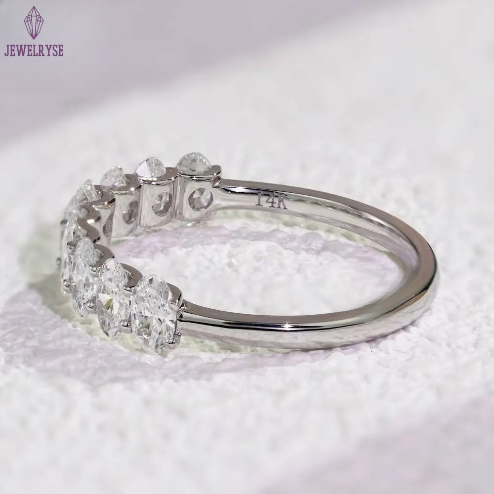 Oval Cut Lab Diamond 10K 14K Gold Ring DEF VS 3x5mm Anniversary Band Lab Grown Diamond Wedding Band