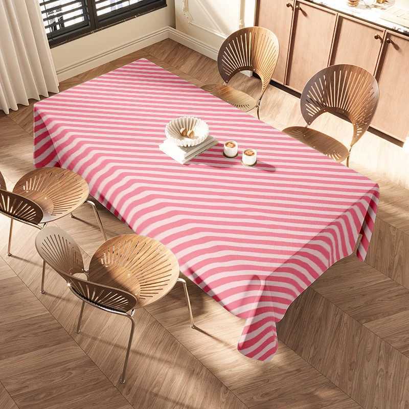 Waterproof Tablecloth Striped Table Cover Farmhouse Dining Decor Washable Table Linens Modern Kitchen Tablecloth Rectangle Table H251211