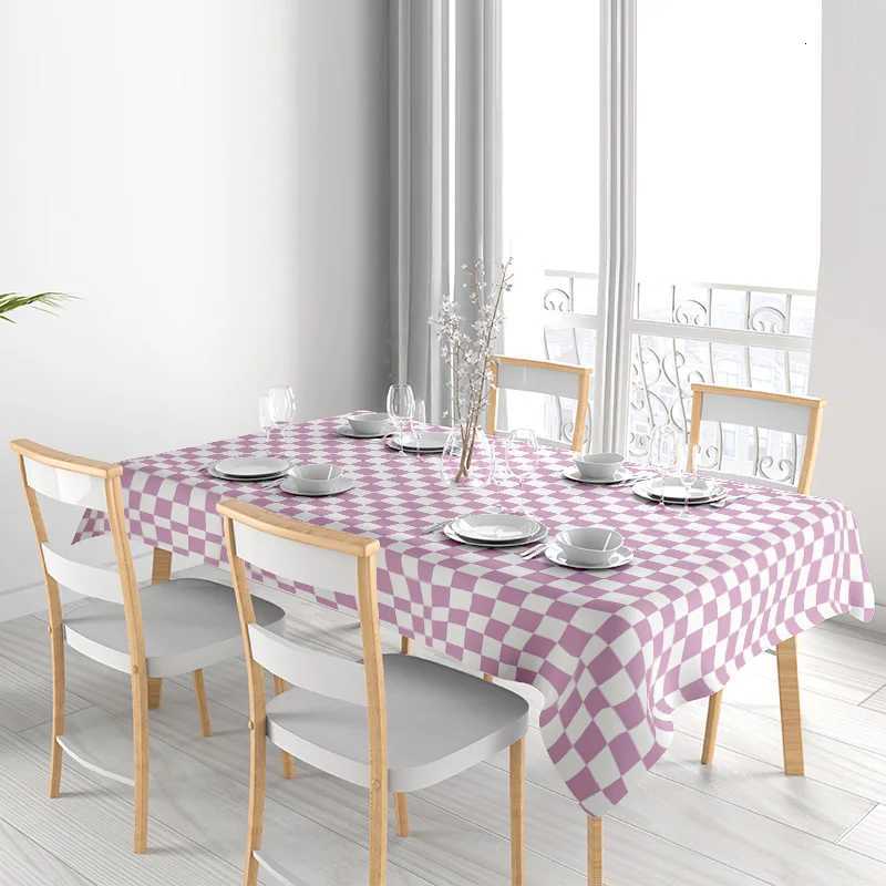 Tablecloth Checkerboard Pattern Kitchen Dining Table Cover Washable Modern Decorative Table Linens Home Decor H251211