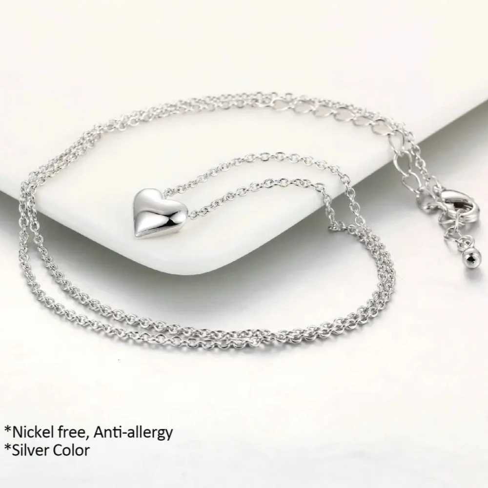 Womens Small Heart OL Style Pendant - Silver Smooth Skin-Friendly Daily/Office/Party/Wedding/Anniversary/Gift ZYN100 M251211