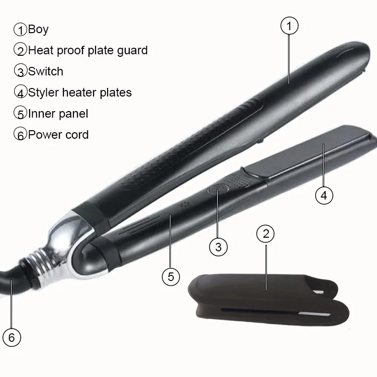 GHb Fast Heating Hair Straightener Curler 2 in 1 Professional Hairdressing Tools Comb Hair Iron Brush Straighteners