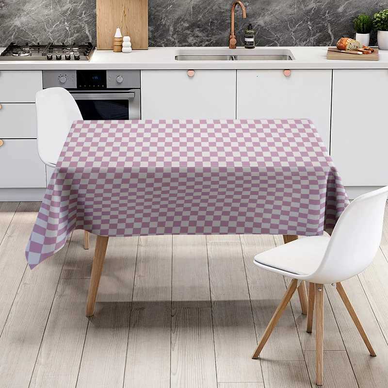 Tablecloth Checkerboard Pattern Kitchen Dining Table Cover Washable Modern Decorative Table Linens Home Decor H251211