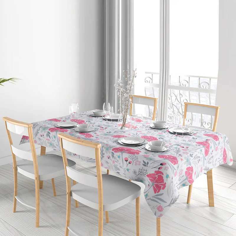 Floral Tablecloth Vintage Blue Washable Table Cover Rustic Farmhouse Kitchen Dining Table Protector Waterproof Design H251211
