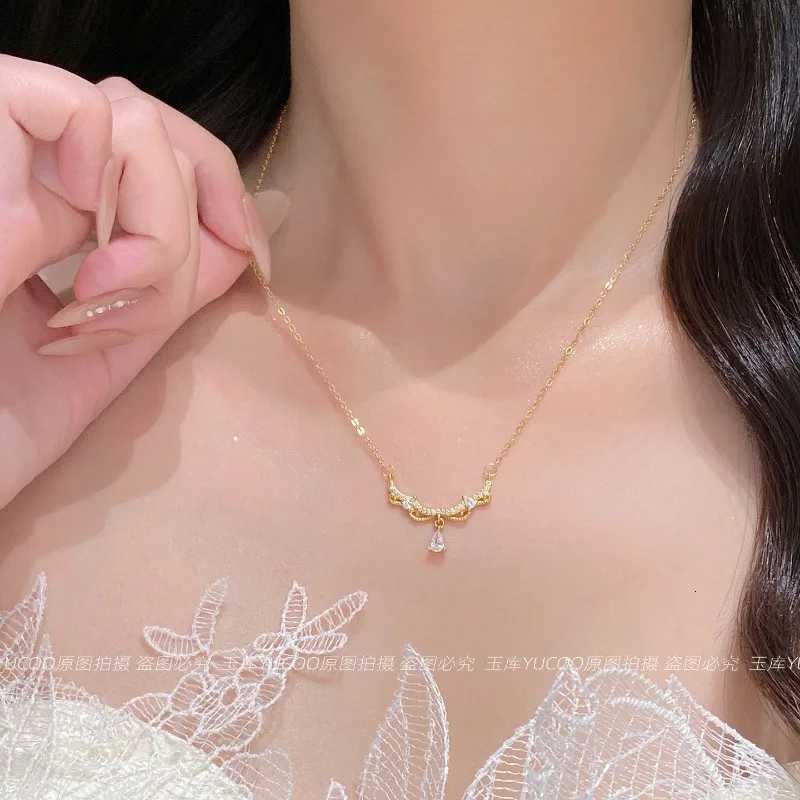 Lace Princess Water Drop Necklace Womens Light Luxury Niche Design New French High-end Sense Cold Wind Send Girlfriend Necklace M251211