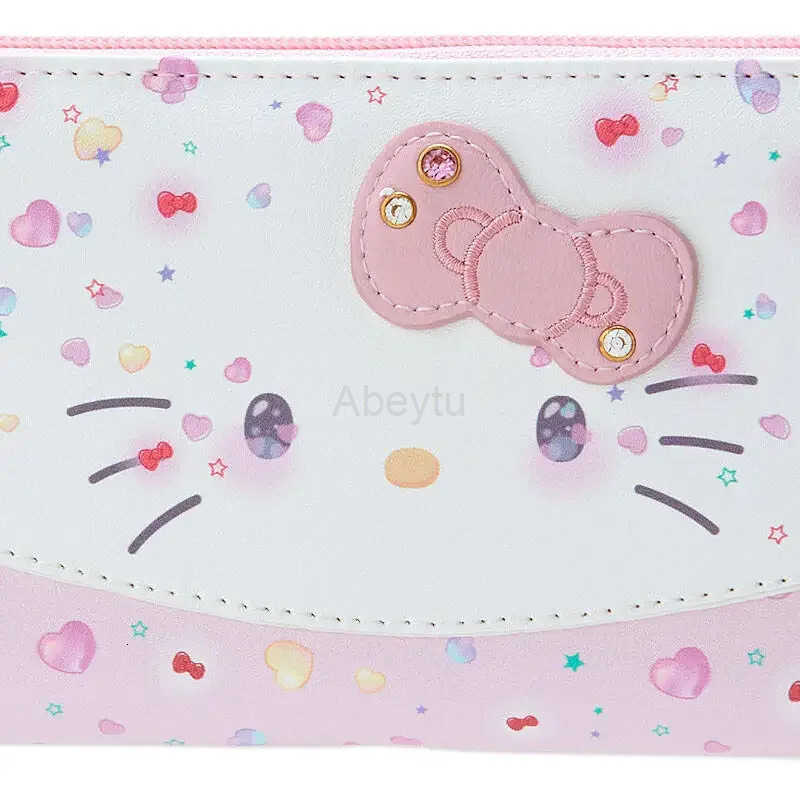 Sanrio Kawaii hello kitty anime 50th anniversary long wallet cute style chain buckle card holder pu birthday gift for women H251211