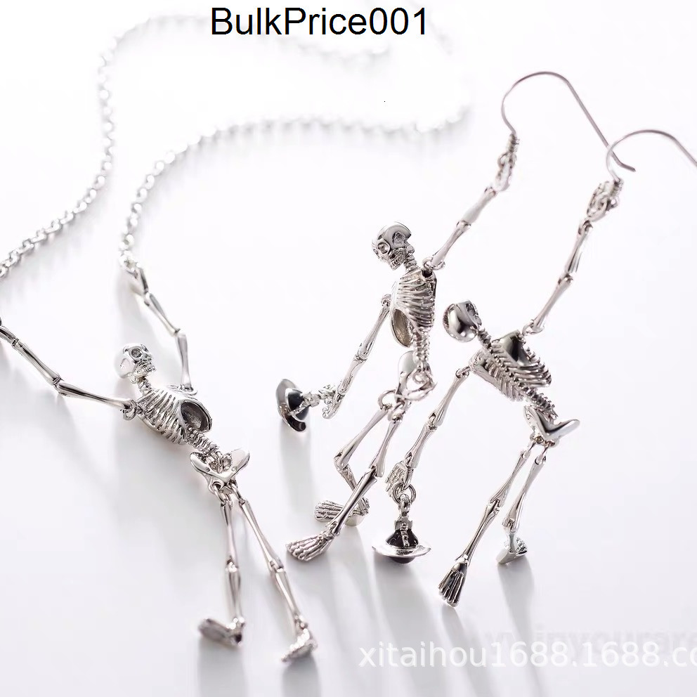 West Wood Queen Dowager Skeleton Necklace with Removable Skeleton Joints Exaggerated Hip Hop Punk Saturn Tren viviane Vivienme viviennen viviennely west wood BXQP