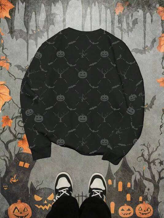 Fashion 2026 Hot Selling Cross-Border Fashion Trendy Niche Brand Full Print Long Sleeve Men's T-Shirt Loose And Comfortable Top Designer