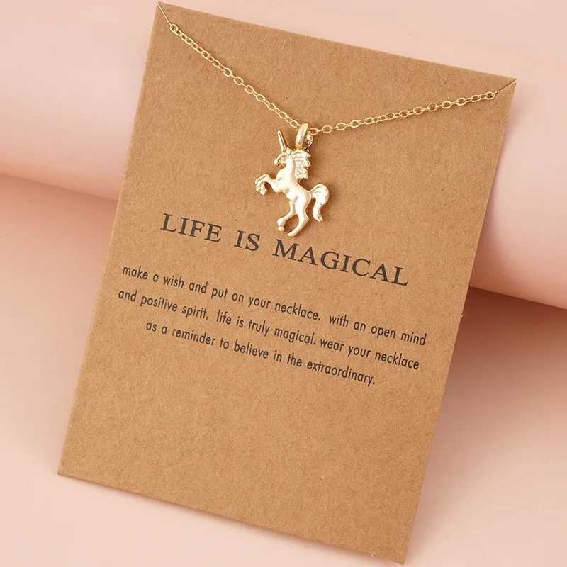 Unicorn Necklace Horse Shaped Alloy Plating Necklace For Women Fashion Trendy Necklace Jewelry M251211