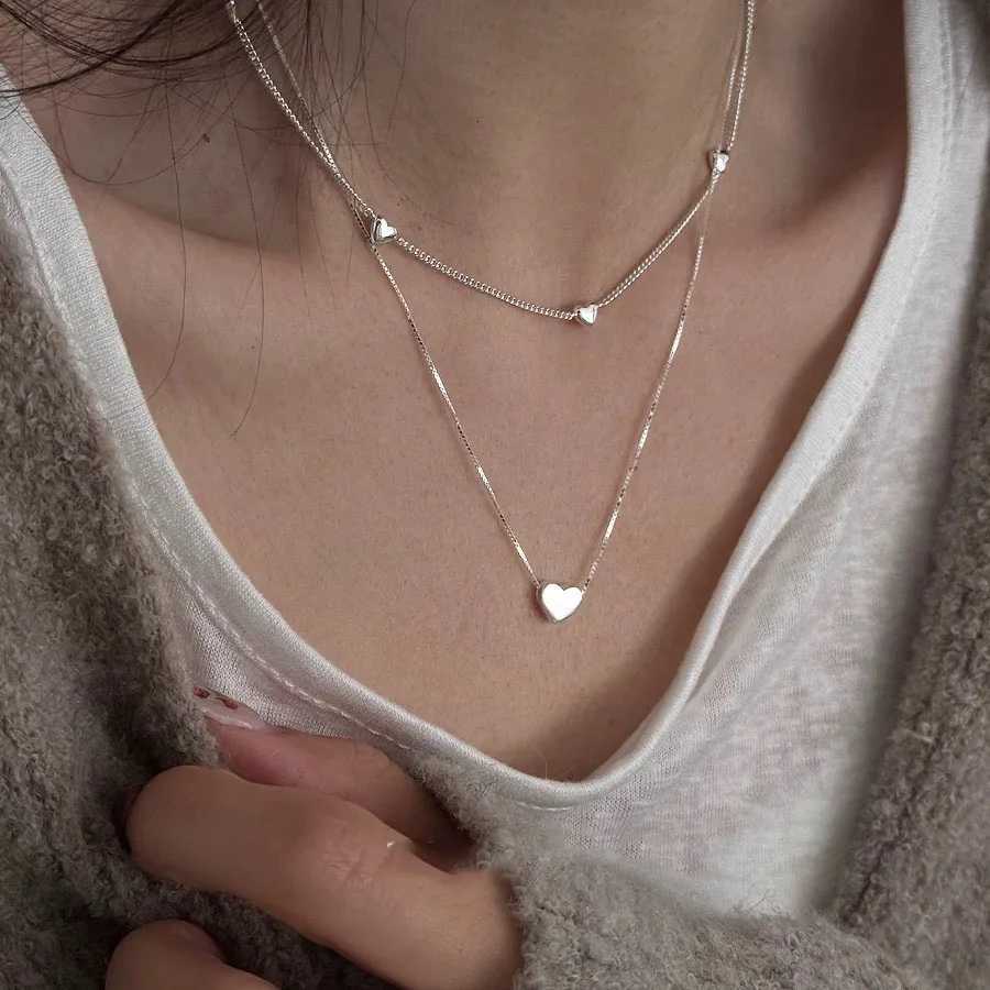 S925 Sterling Silver Necklaces For Women Simple Chain Fashion Minimalist Pendant Heart Necklaces Birthday Gift M251211