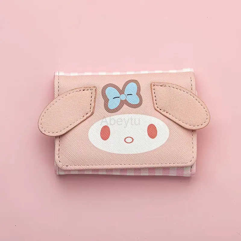Sanrio New Kawaii Anime Cute Melody Kuromi Cartoon Wallet Hello Kitty Pochacco Short Wallet Change Purse Coin Storage Bag Gift H251211
