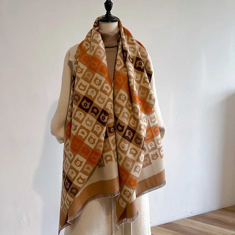 New Warm Luxury Cashmere Scarf Women Thick Print Fashion Shawl and Wraps Ladies Blanket Foulard Winter Pashmina Bandana Bufanda Y251211