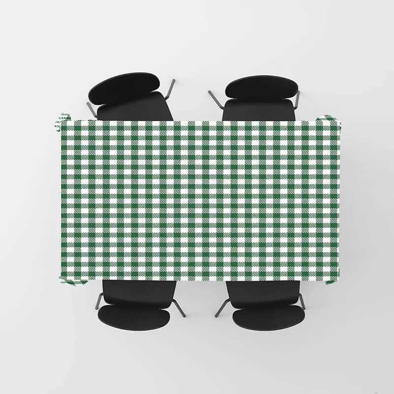 Farmhouse Tablecloth Plaid Checked Dining Table Cover Rustic Kitchen Decor Washable Durable Table Linens Party Event Tabletop H251211