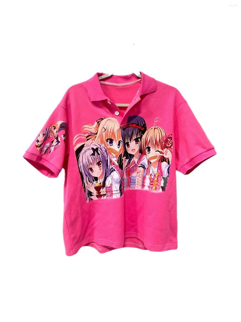 Men's Polos Drolandmiller Gothic Punk Print Graphic T Shirts Polo Short Sleeve Cotton Harajuku Men Women Retro Goth Style Streetwear Y2k Top