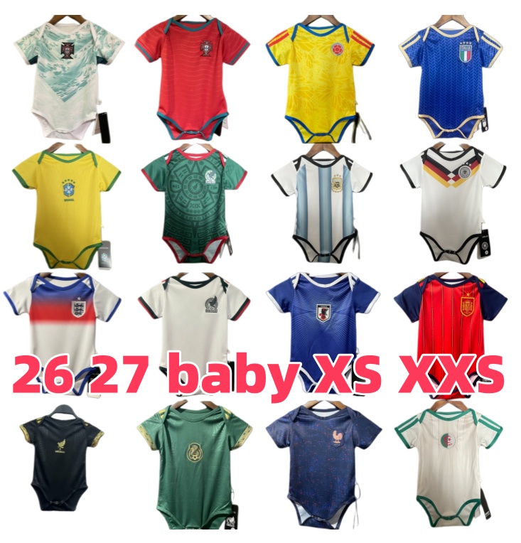 26 27 Baby Soccer Jersey Brazil Germany BB Spain Baby Home Away Algeria kids Football kit