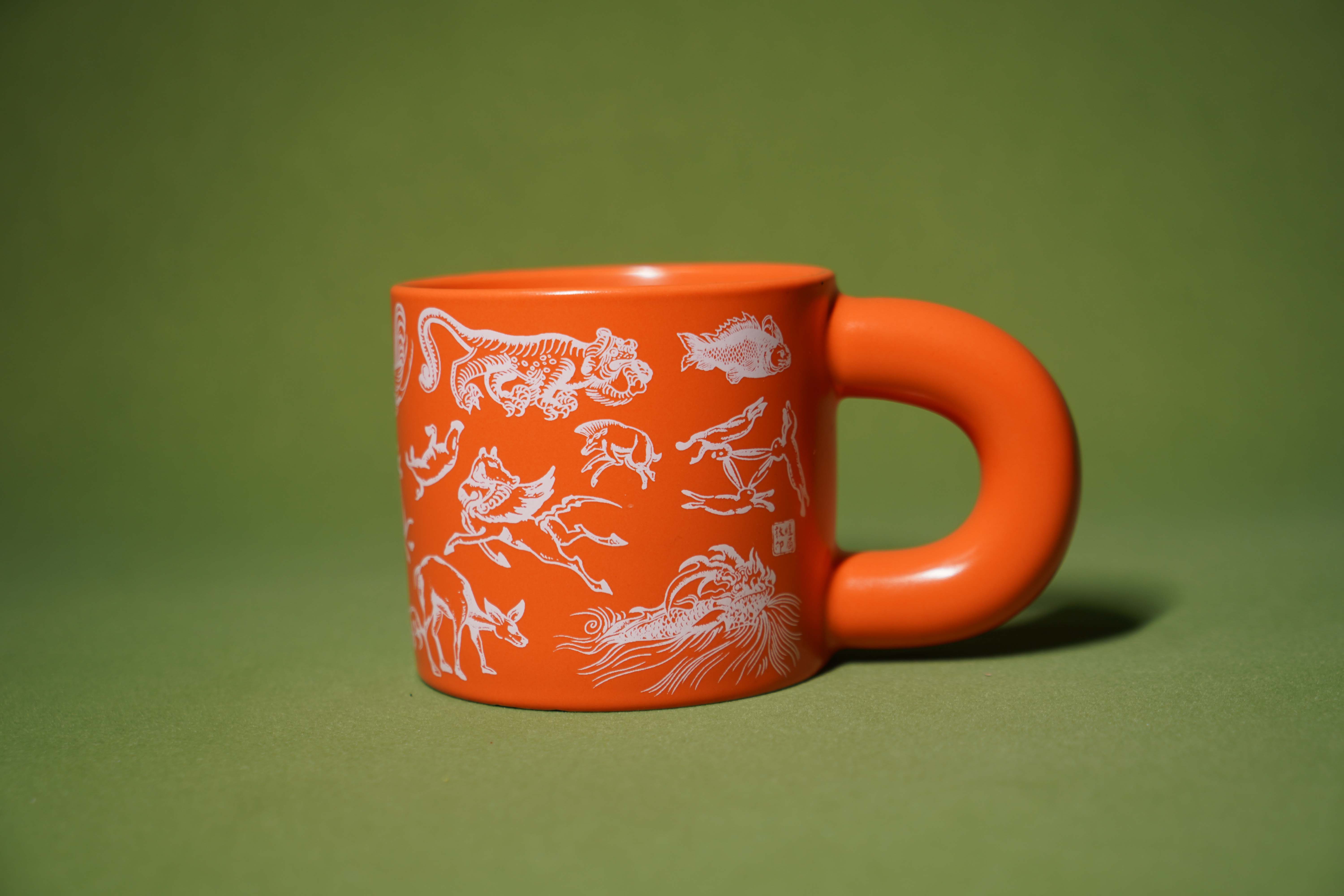 Dunhuang Seal Engraved Mug Handcrafted Ceramic Cup with Unique Art Stamp Gift Box for Daily Use & Souvenir