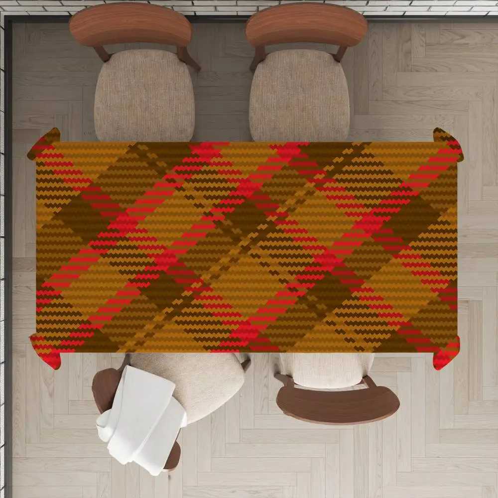 Tartan Print Summer Rectangle Tablecloth - Breathable For Lawn Parties BBQs Outdoor Meals H251211