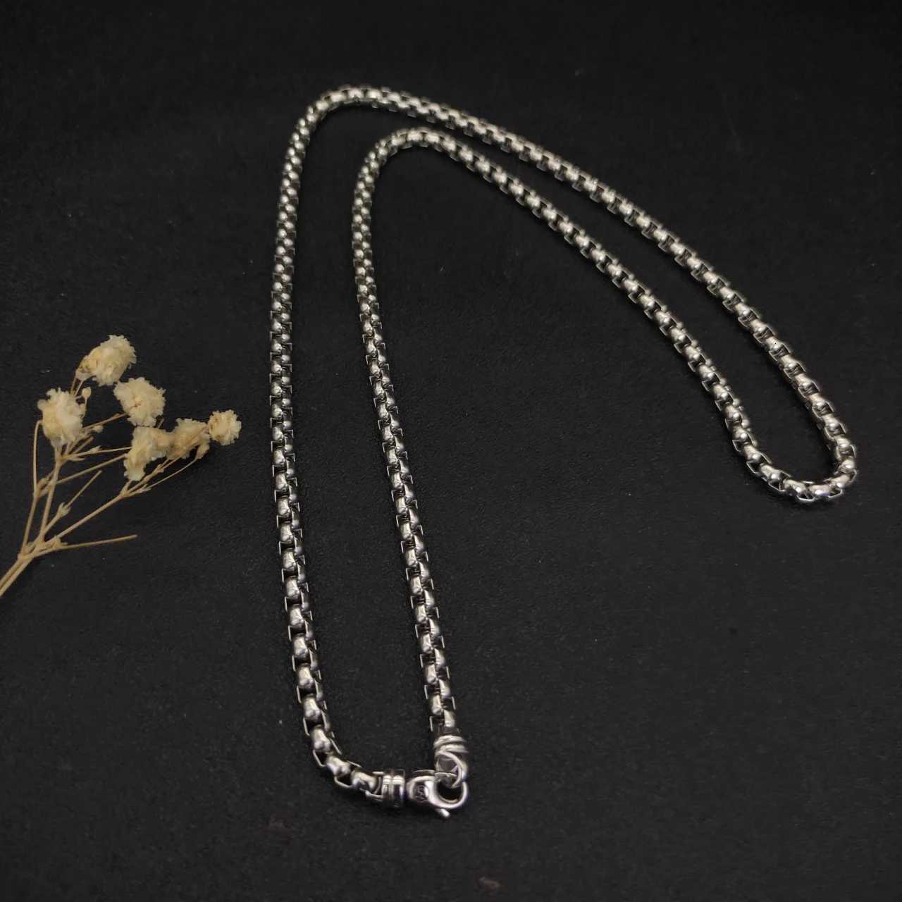 S925 sterling silver new 5MM box chain necklace neutral fashion personality simple hip-hop trend retro luxury jewelry party gift M251211