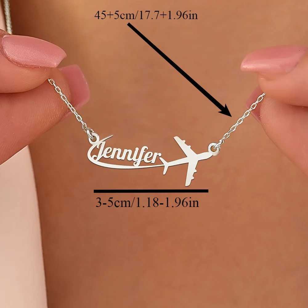 Custom Personalization Stainless Steel Aircraft Name Necklace Pendant With Airplane Jewelry The Ideal Gift Mothers Day Gift M251211