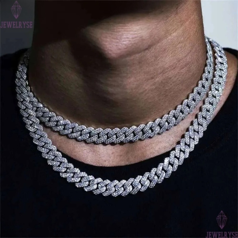 Ugb Hip Hop Men Jewelry Gra Certified Sterling Sier Iced Out Miami Vvs Moissanite Dia Cuban Link Chain Necklace