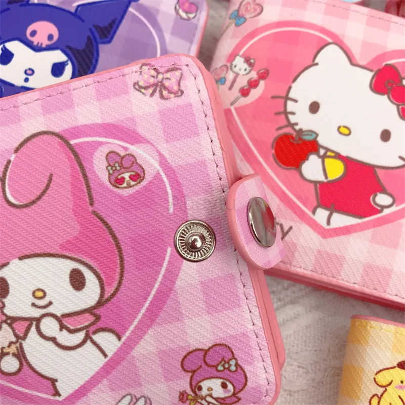 Sanrio Hello Kitty Cute Wallet Women Coin Purses Leisure Zipper Melody Card Holder Kuromi Coin Pouch Cartoon Printed Clutch Case H2512111