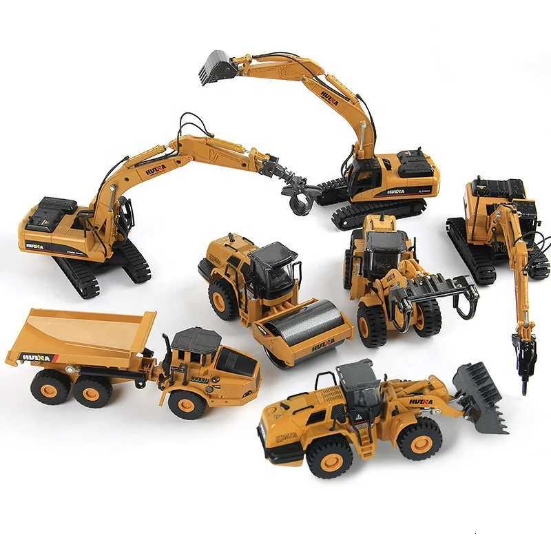 HUINA Alloy Diecast Excavator 150 Engineering Construction Model Bulldozer Metal Truck for Boys Birthday Gift Toy Cars Y251209