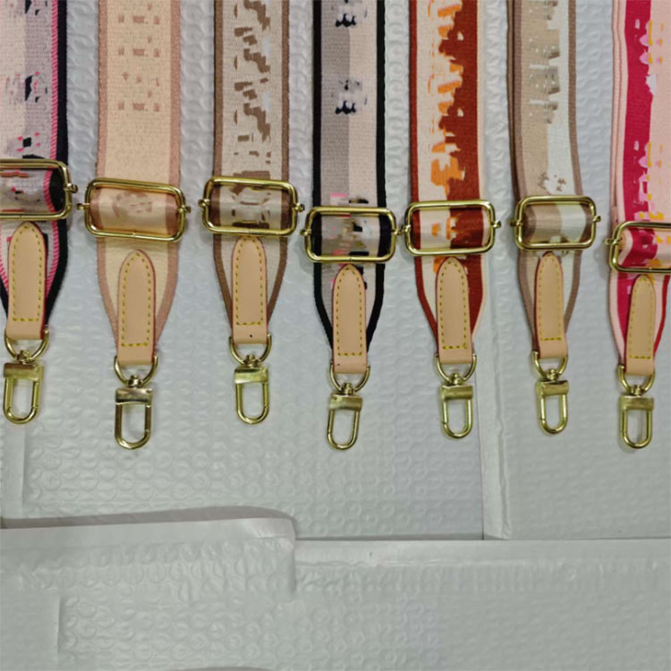 Designer bag strap Luxury Jacquard Fabric Embroidery Adjustable Shoulder Strap for Women Handbag Purse Bag strap Substitute