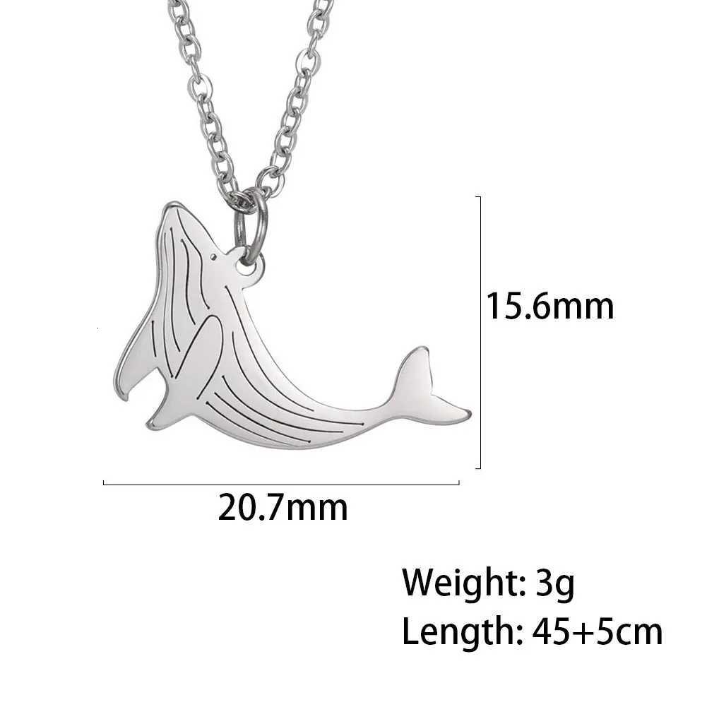 Amaxer Ocean Whale Pendant Necklace Stainless Steel Necklace For Women Engagement Silver Color Jewelry Friend Gift M251211