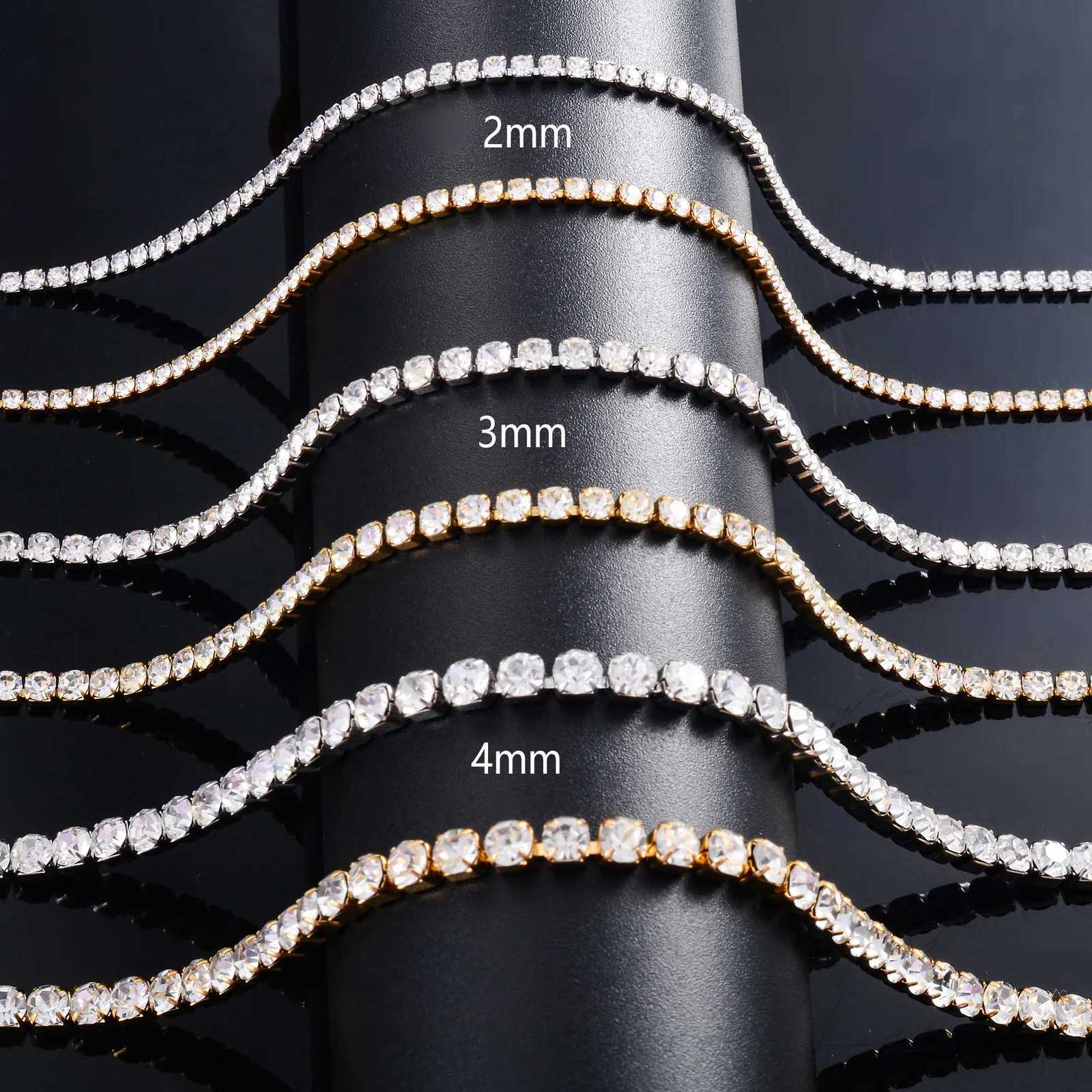 Sparkly Cubic Zirconia Tennis Necklace for Women Rhinestone Choker Minimalist Crystal Chain Stainless Steel Jewelry Accessories M251211