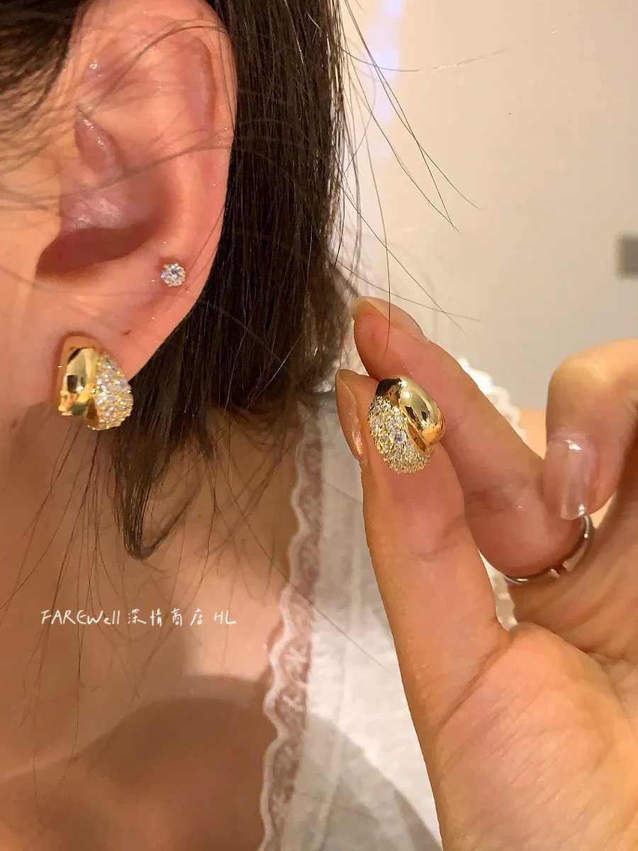 French new design fashion jewelry 18K gold plated cross-zircon earrings elegant wens daily work accories Y251210