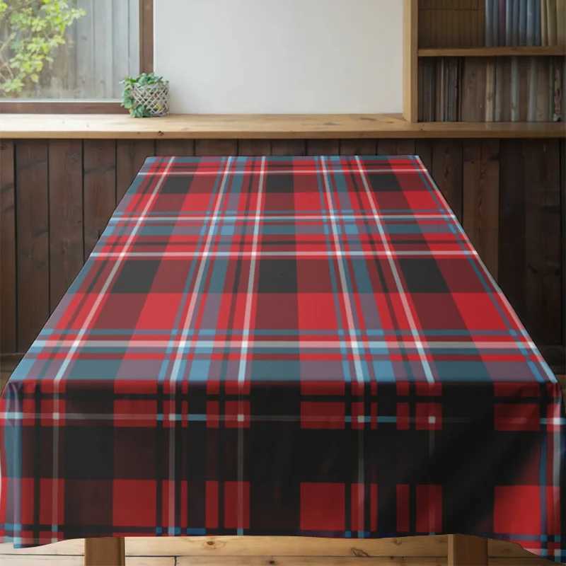 Checkered Plaid Tablecloth Decorative Mat Non-Slip Surface Washable Polyester Fabric for Home Restaurant Party Decoration Red H251211