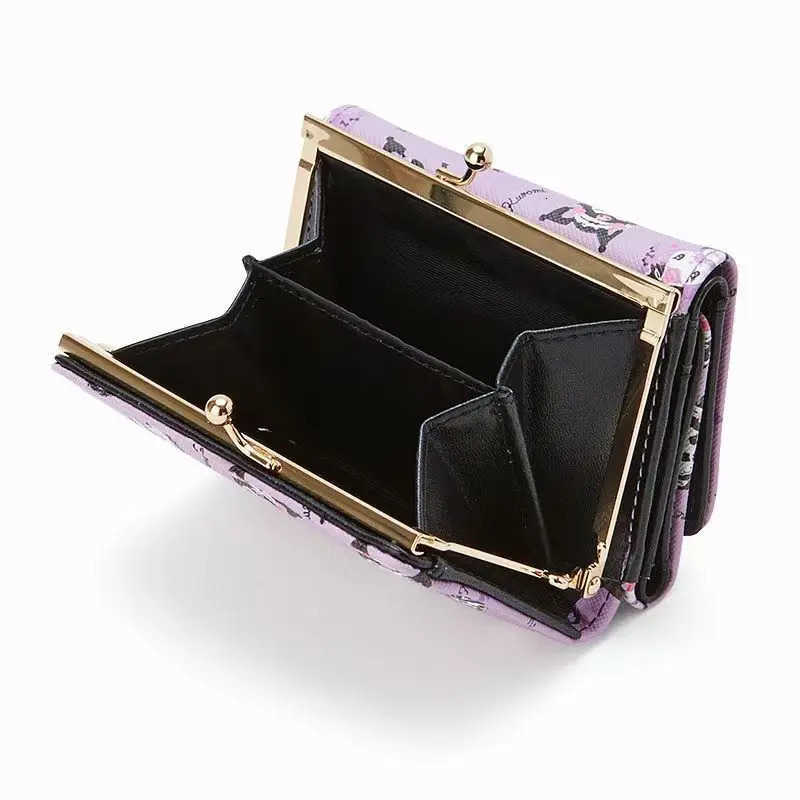 Sanrio 1PC Kuromi Multifunctional Folding Cartoon Cute Short Wallet PU Leather Change Folder Versatile Portable Girls Gift H251211