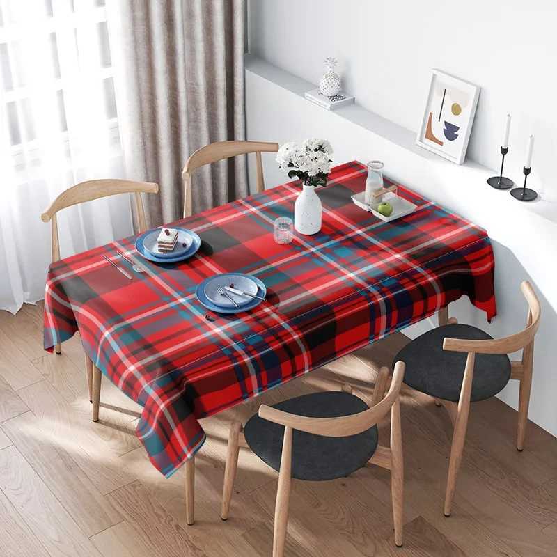 Checkered Plaid Tablecloth Decorative Mat Non-Slip Surface Washable Polyester Fabric for Home Restaurant Party Decoration Red H251211